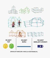 Kale, Çadır ve Tünel İnşaat Seti (Yaratıcı Yapı Oyunu)