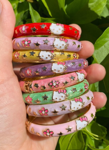 Hello Kitty Figürlü Mineli Çocuk Bileziği